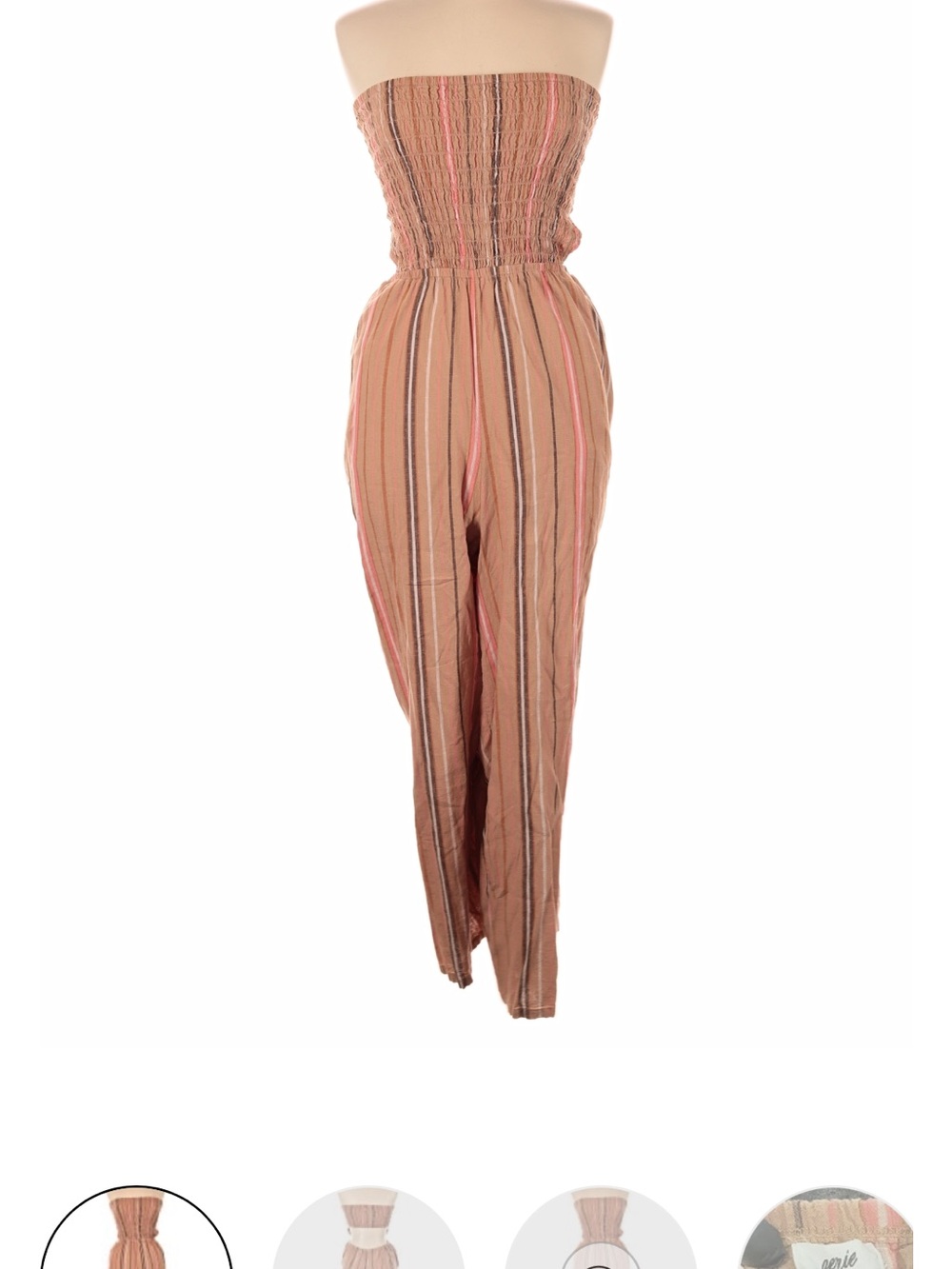 Striped Strapless Jumpsuit